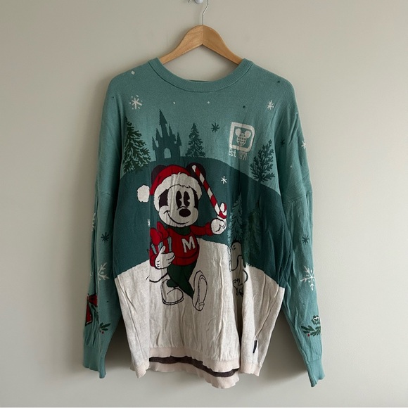 Disney World Mickey Mouse Holiday Spirit Jersey Sweater Adults size Large - Picture 7 of 12